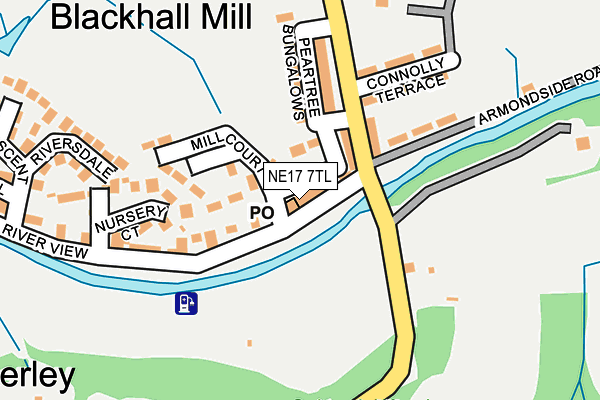 NE17 7TL map - OS OpenMap – Local (Ordnance Survey)