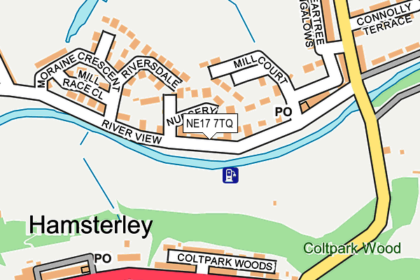 NE17 7TQ map - OS OpenMap – Local (Ordnance Survey)