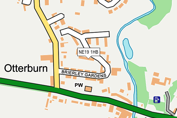 NE19 1HB map - OS OpenMap – Local (Ordnance Survey)