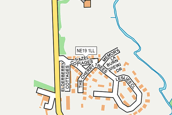 NE19 1LL map - OS OpenMap – Local (Ordnance Survey)