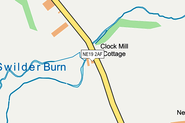 NE19 2AF map - OS OpenMap – Local (Ordnance Survey)
