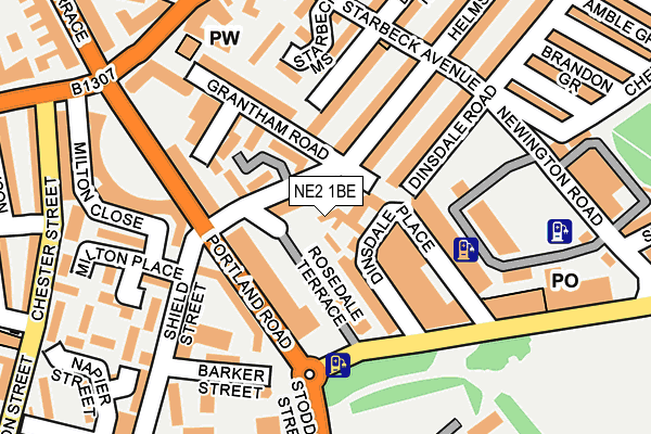 NE2 1BE map - OS OpenMap – Local (Ordnance Survey)