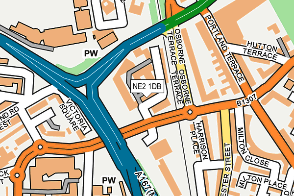 NE2 1DB map - OS OpenMap – Local (Ordnance Survey)