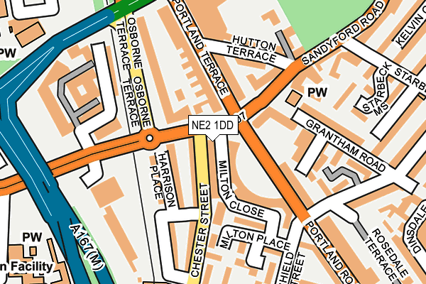 NE2 1DD map - OS OpenMap – Local (Ordnance Survey)