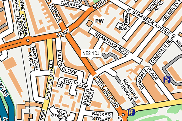 NE2 1DJ map - OS OpenMap – Local (Ordnance Survey)