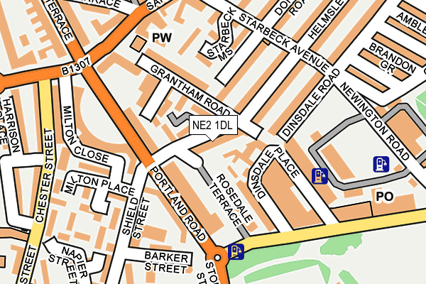 NE2 1DL map - OS OpenMap – Local (Ordnance Survey)