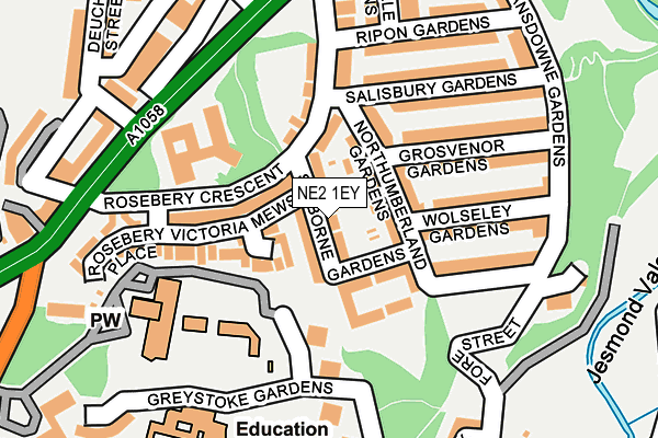 NE2 1EY map - OS OpenMap – Local (Ordnance Survey)