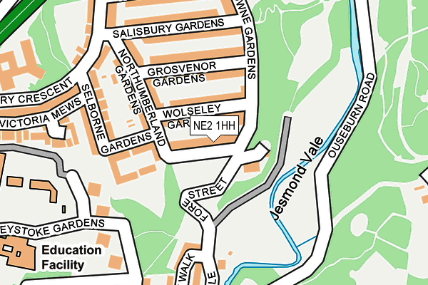 NE2 1HH map - OS OpenMap – Local (Ordnance Survey)