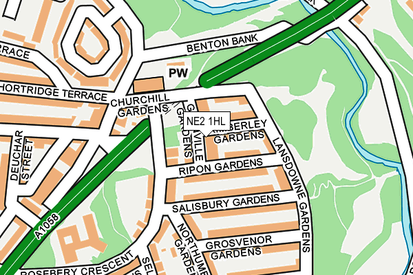 NE2 1HL map - OS OpenMap – Local (Ordnance Survey)