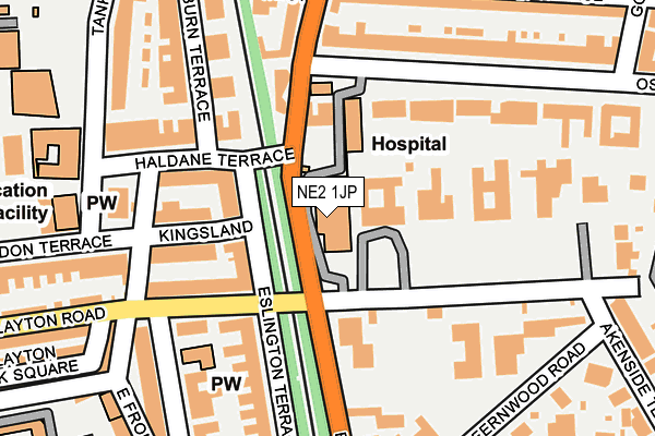 NE2 1JP map - OS OpenMap – Local (Ordnance Survey)