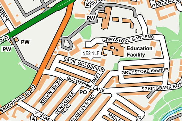 NE2 1LF map - OS OpenMap – Local (Ordnance Survey)