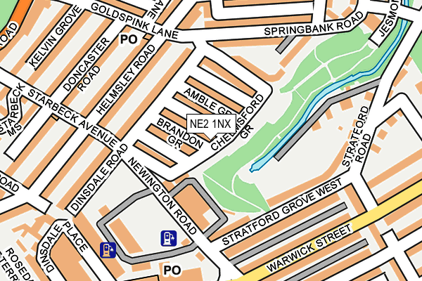 NE2 1NX map - OS OpenMap – Local (Ordnance Survey)