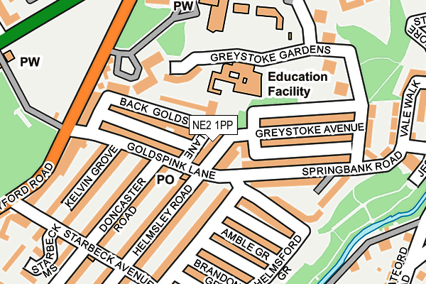 NE2 1PP map - OS OpenMap – Local (Ordnance Survey)