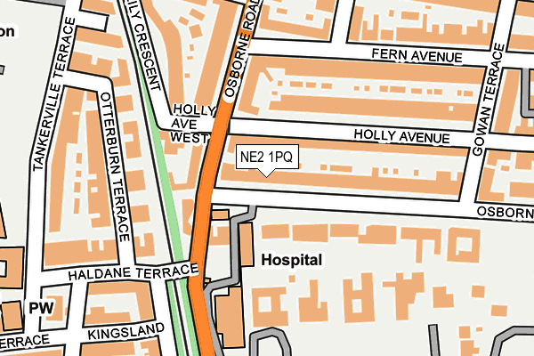 NE2 1PQ map - OS OpenMap – Local (Ordnance Survey)