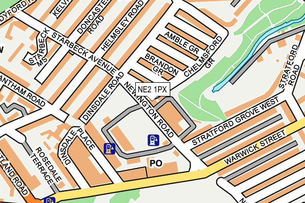 NE2 1PX map - OS OpenMap – Local (Ordnance Survey)