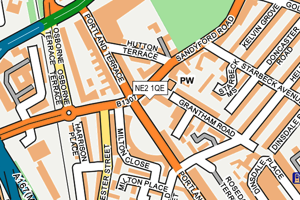 NE2 1QE map - OS OpenMap – Local (Ordnance Survey)
