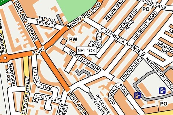 NE2 1QX map - OS OpenMap – Local (Ordnance Survey)
