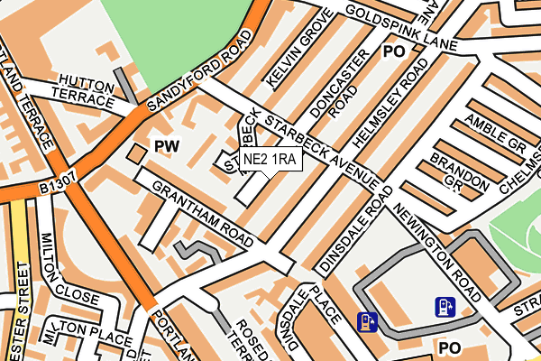 NE2 1RA map - OS OpenMap – Local (Ordnance Survey)