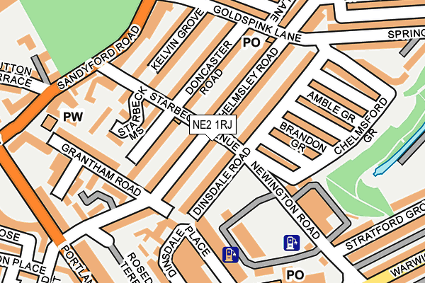 NE2 1RJ map - OS OpenMap – Local (Ordnance Survey)