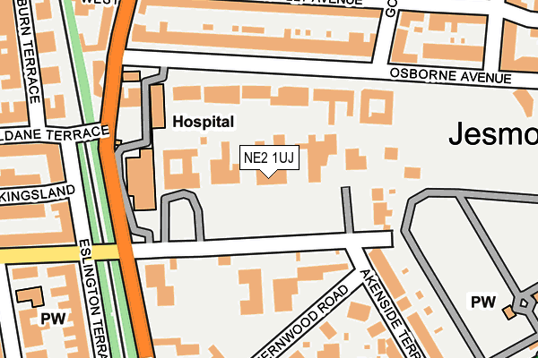 NE2 1UJ map - OS OpenMap – Local (Ordnance Survey)