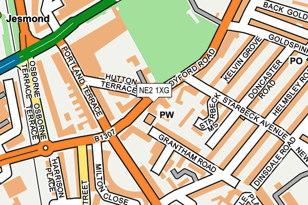 NE2 1XG map - OS OpenMap – Local (Ordnance Survey)