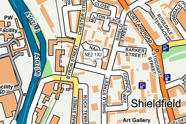 NE2 1XJ map - OS OpenMap – Local (Ordnance Survey)