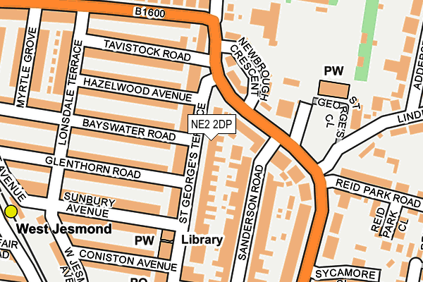 NE2 2DP map - OS OpenMap – Local (Ordnance Survey)