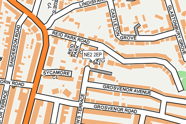NE2 2EP map - OS OpenMap – Local (Ordnance Survey)
