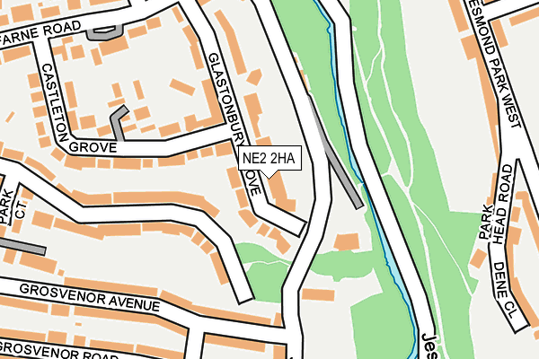 NE2 2HA map - OS OpenMap – Local (Ordnance Survey)