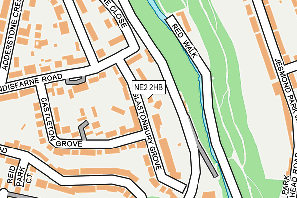NE2 2HB map - OS OpenMap – Local (Ordnance Survey)