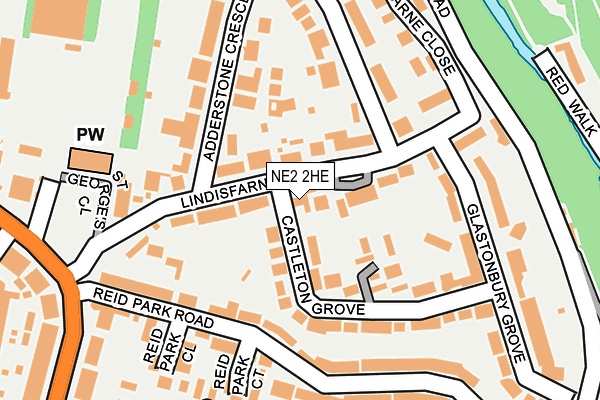 NE2 2HE map - OS OpenMap – Local (Ordnance Survey)