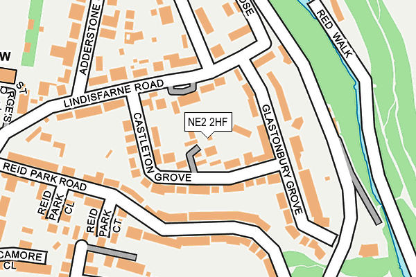 NE2 2HF map - OS OpenMap – Local (Ordnance Survey)