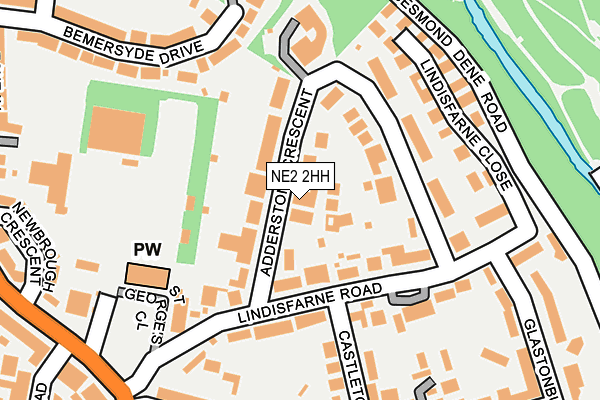 NE2 2HH map - OS OpenMap – Local (Ordnance Survey)