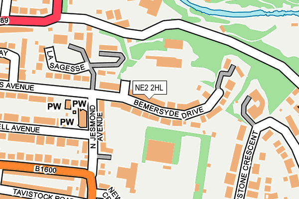 NE2 2HL map - OS OpenMap – Local (Ordnance Survey)