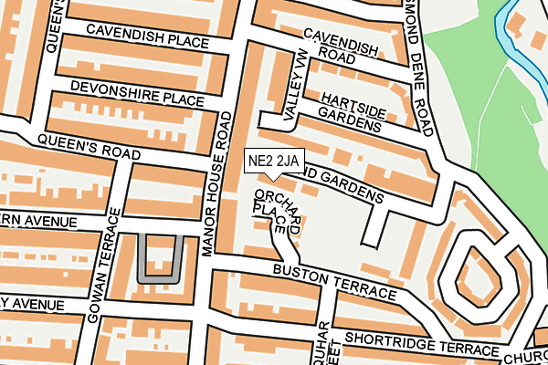 NE2 2JA map - OS OpenMap – Local (Ordnance Survey)