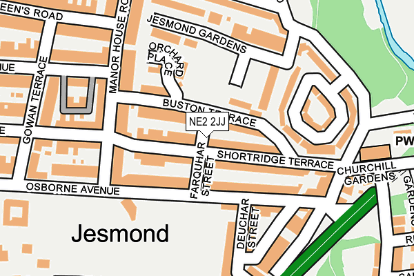 NE2 2JJ map - OS OpenMap – Local (Ordnance Survey)