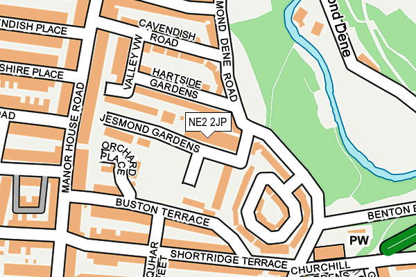NE2 2JP map - OS OpenMap – Local (Ordnance Survey)