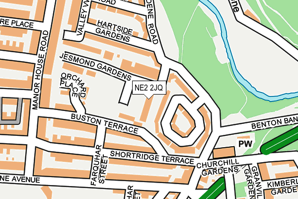 NE2 2JQ map - OS OpenMap – Local (Ordnance Survey)