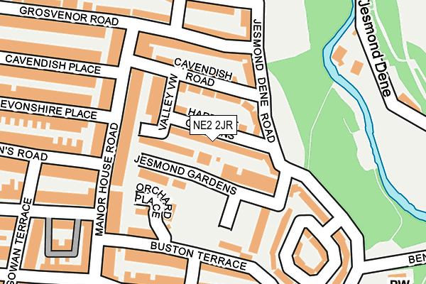 NE2 2JR map - OS OpenMap – Local (Ordnance Survey)
