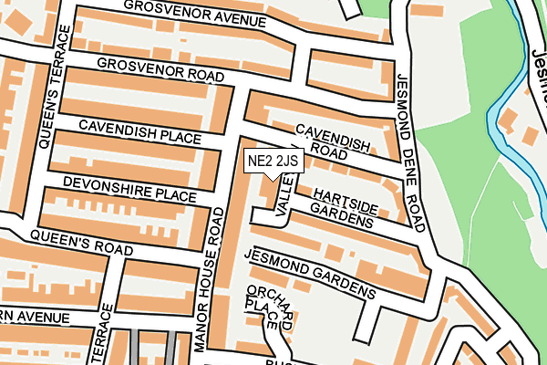NE2 2JS map - OS OpenMap – Local (Ordnance Survey)