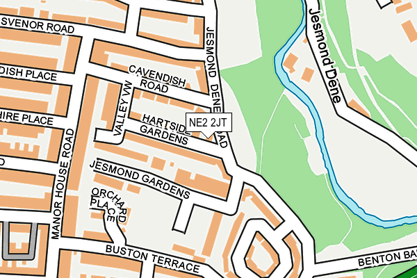 NE2 2JT map - OS OpenMap – Local (Ordnance Survey)