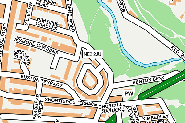 NE2 2JU map - OS OpenMap – Local (Ordnance Survey)