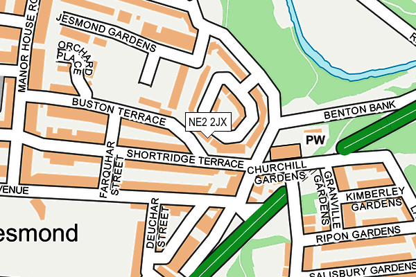 NE2 2JX map - OS OpenMap – Local (Ordnance Survey)