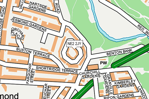 NE2 2JY map - OS OpenMap – Local (Ordnance Survey)