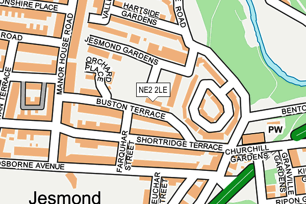 NE2 2LE map - OS OpenMap – Local (Ordnance Survey)