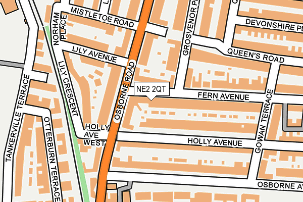NE2 2QT map - OS OpenMap – Local (Ordnance Survey)
