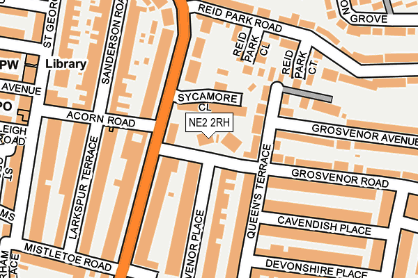 NE2 2RH map - OS OpenMap – Local (Ordnance Survey)