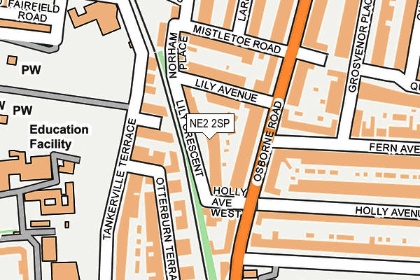 NE2 2SP map - OS OpenMap – Local (Ordnance Survey)