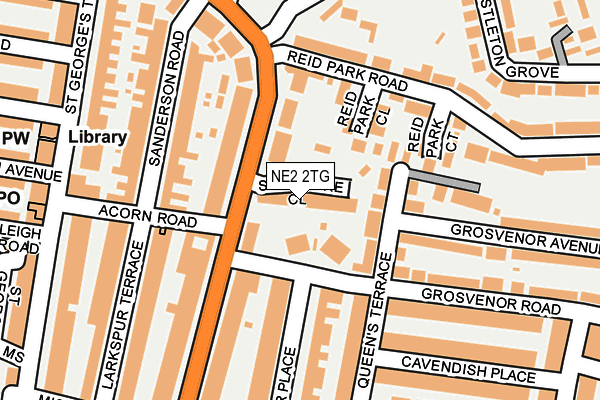 NE2 2TG map - OS OpenMap – Local (Ordnance Survey)