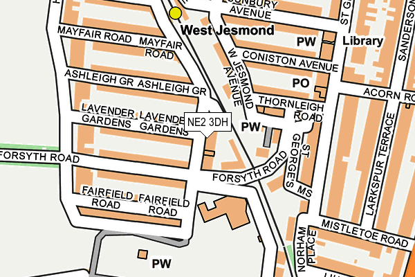 NE2 3DH map - OS OpenMap – Local (Ordnance Survey)